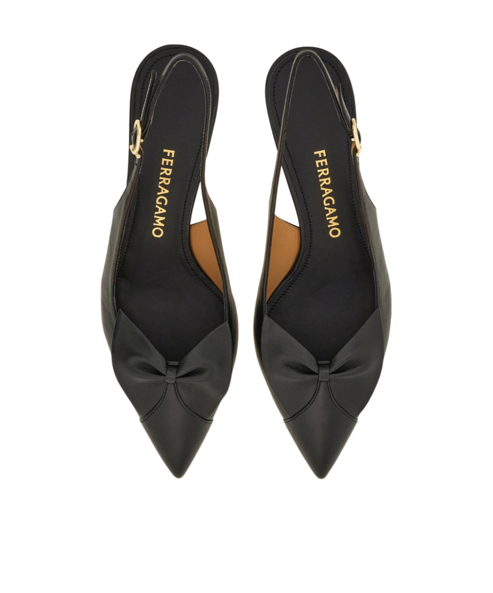 Ferragamo Soft Bow Slingback Pump In Black