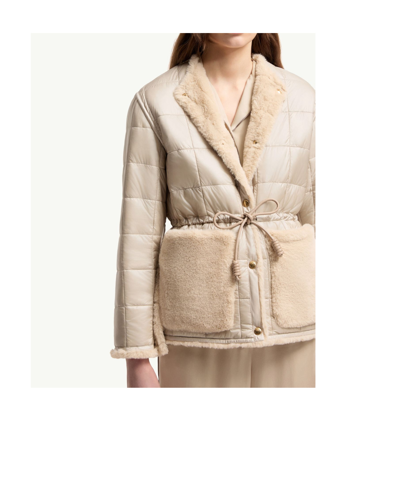Moncler Tipule Reversible Short Down Jacket In Neutral