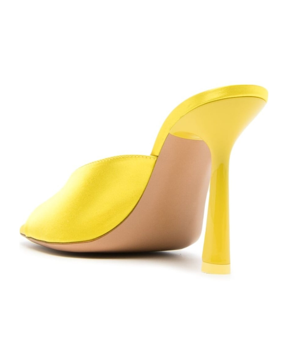 Off-white Pop Lollipop 100mm Satin Mules In Yellow