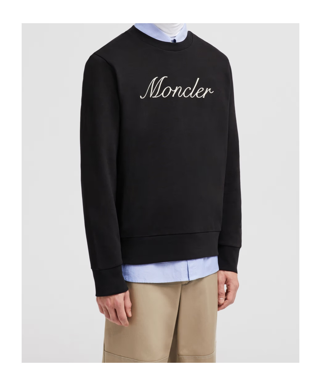 Moncler Embroidered Logo Sweatshirt In Black