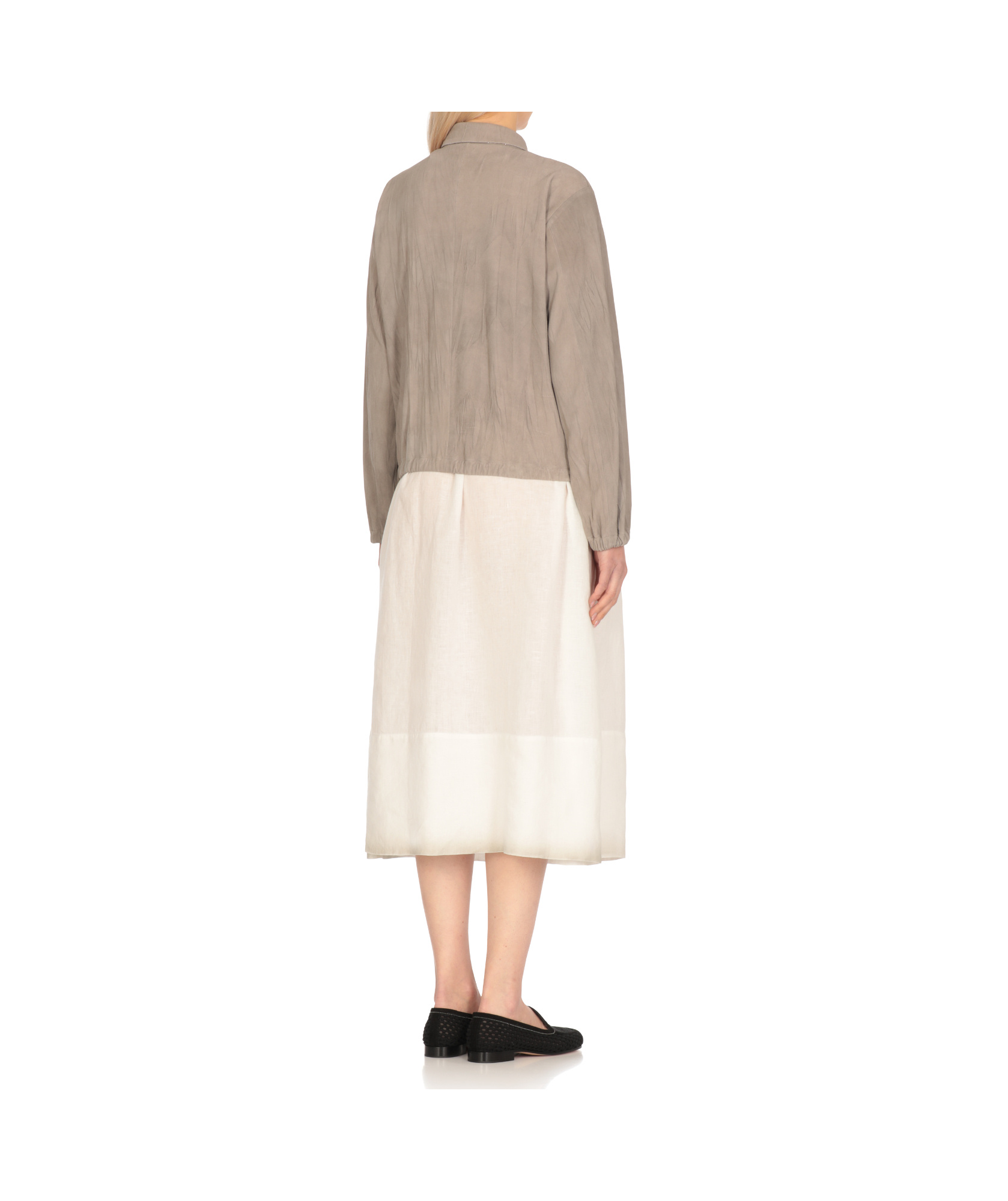 Fabiana Filippi Pleated Bomber Jacket In Brown