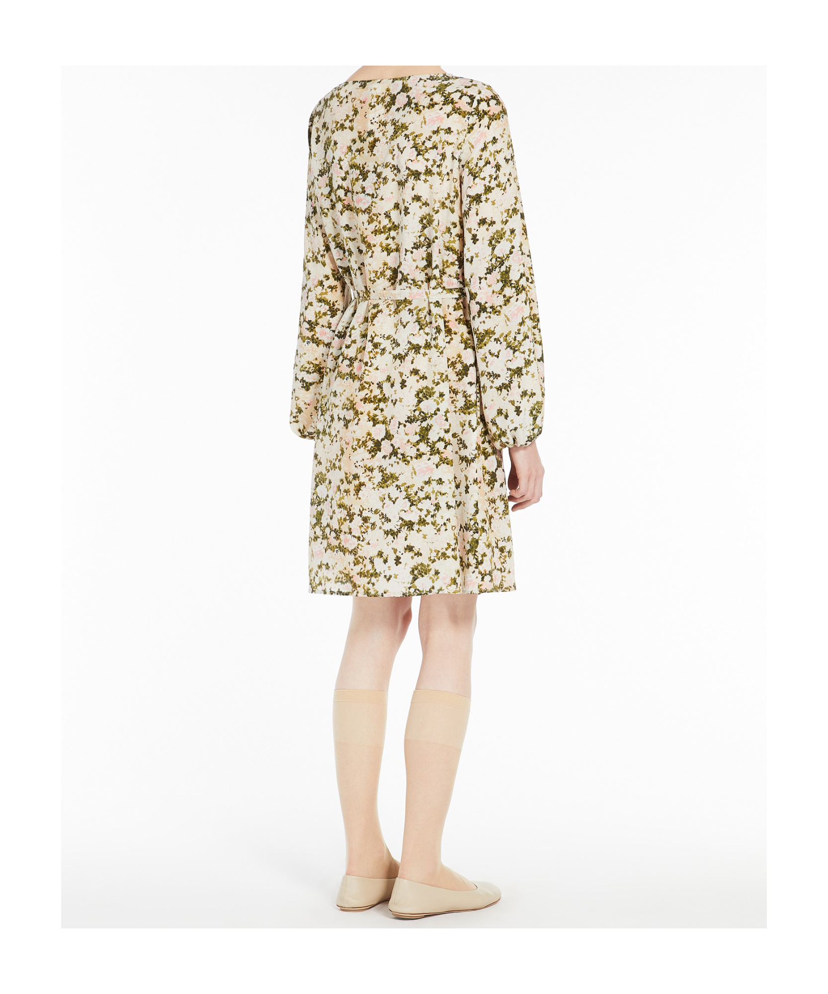 Weekend Max Mara Silk Crepe Chine Dress In Nude
