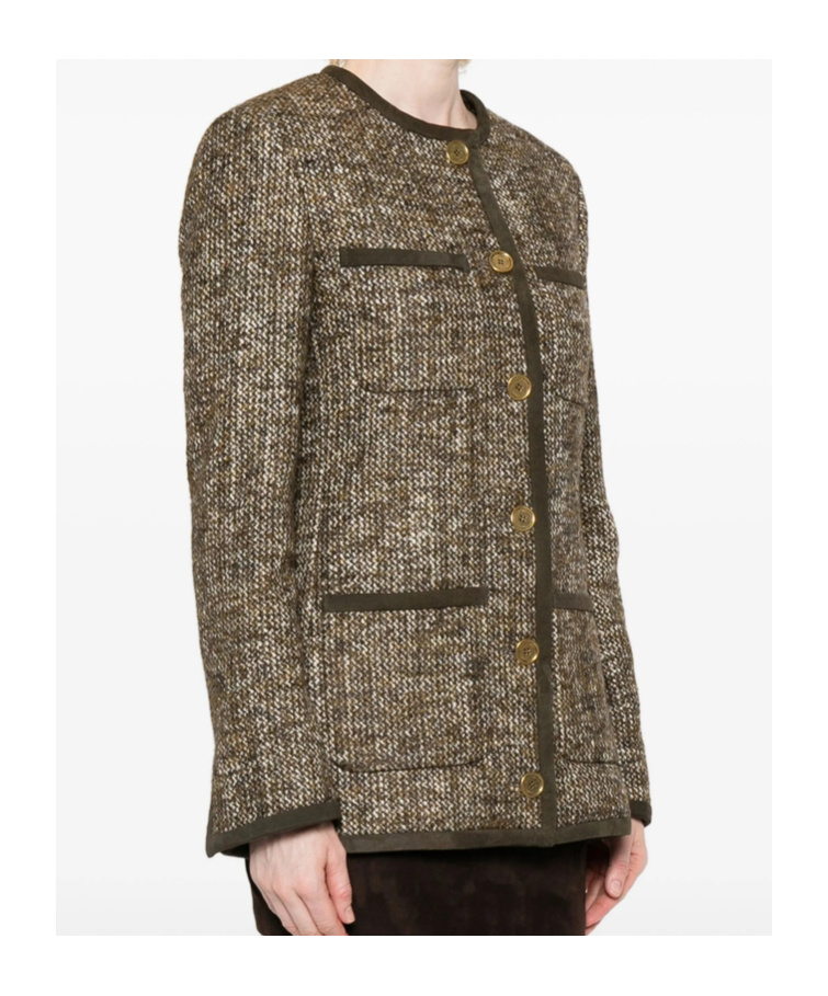 Golden Goose Textured Wool Blend Outerwear Jacket In Brown