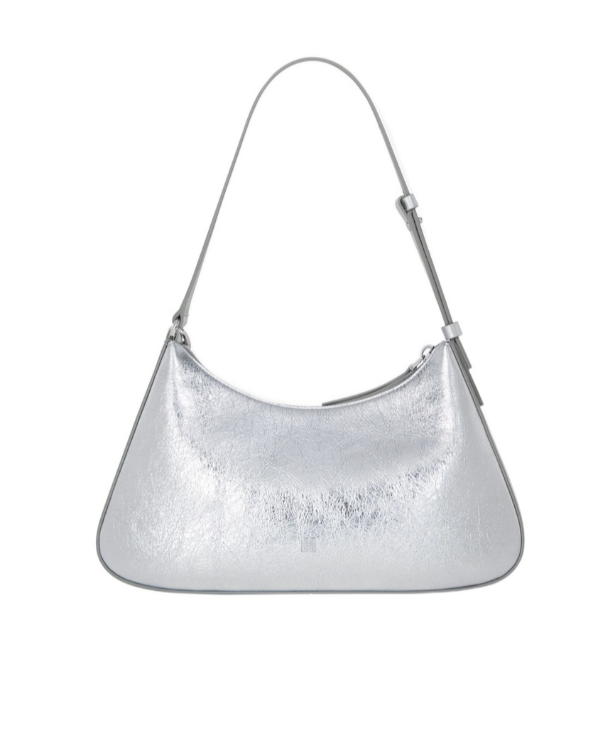 Givenchy Small Lucky Lock Bag In Laminated Leather In Gray