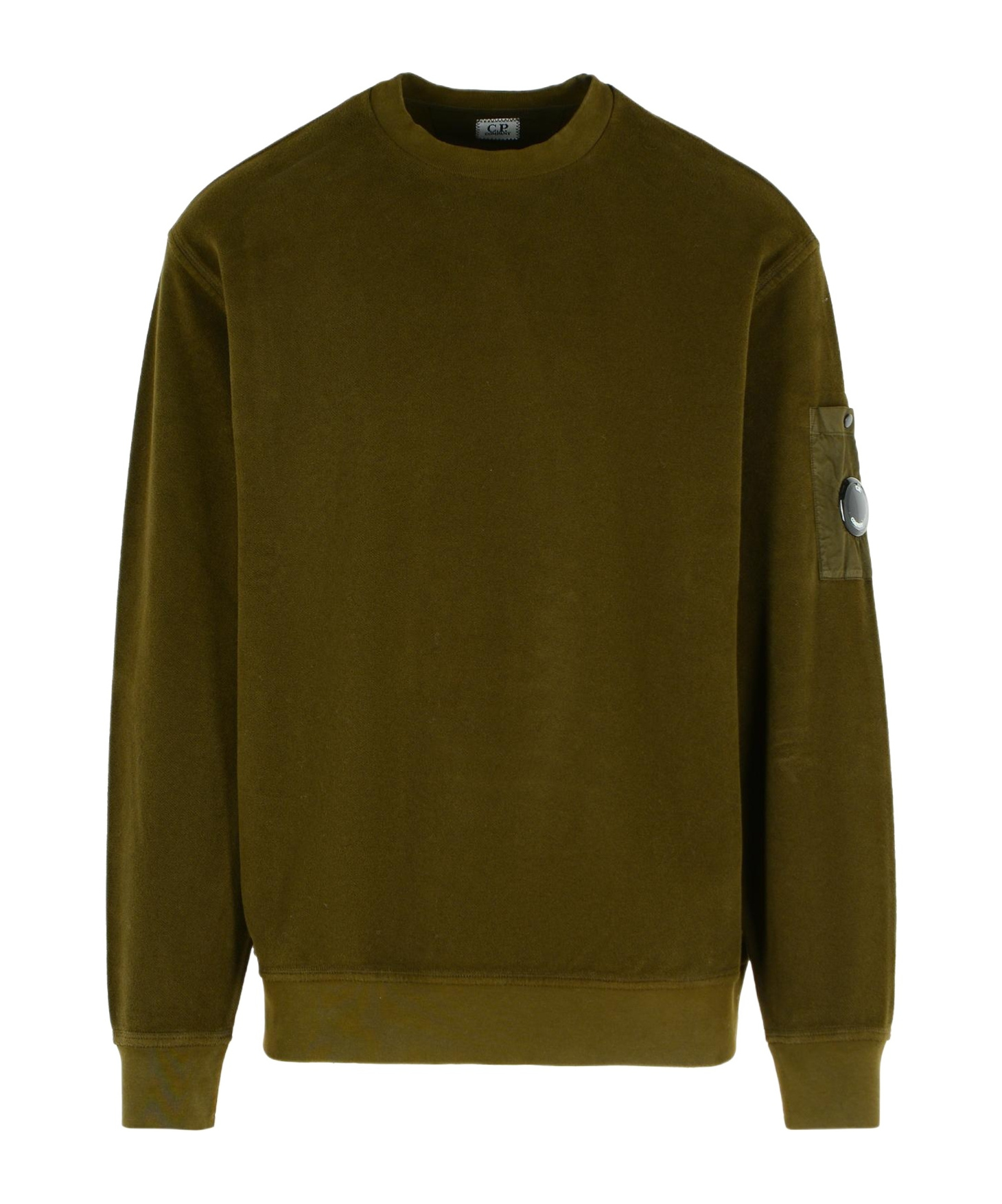 C.p. Company Cp Company Sweatshirts Crew Neck In Brushed Emerized Diagonal Fleece In Green