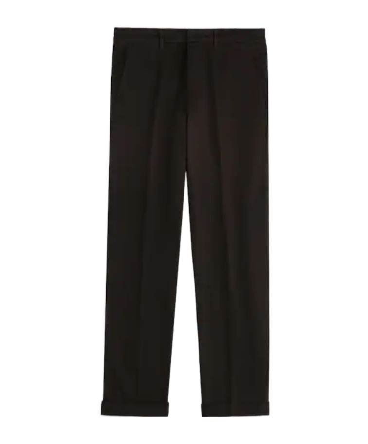 Fay Cuffed Cotton Trousers In Brown