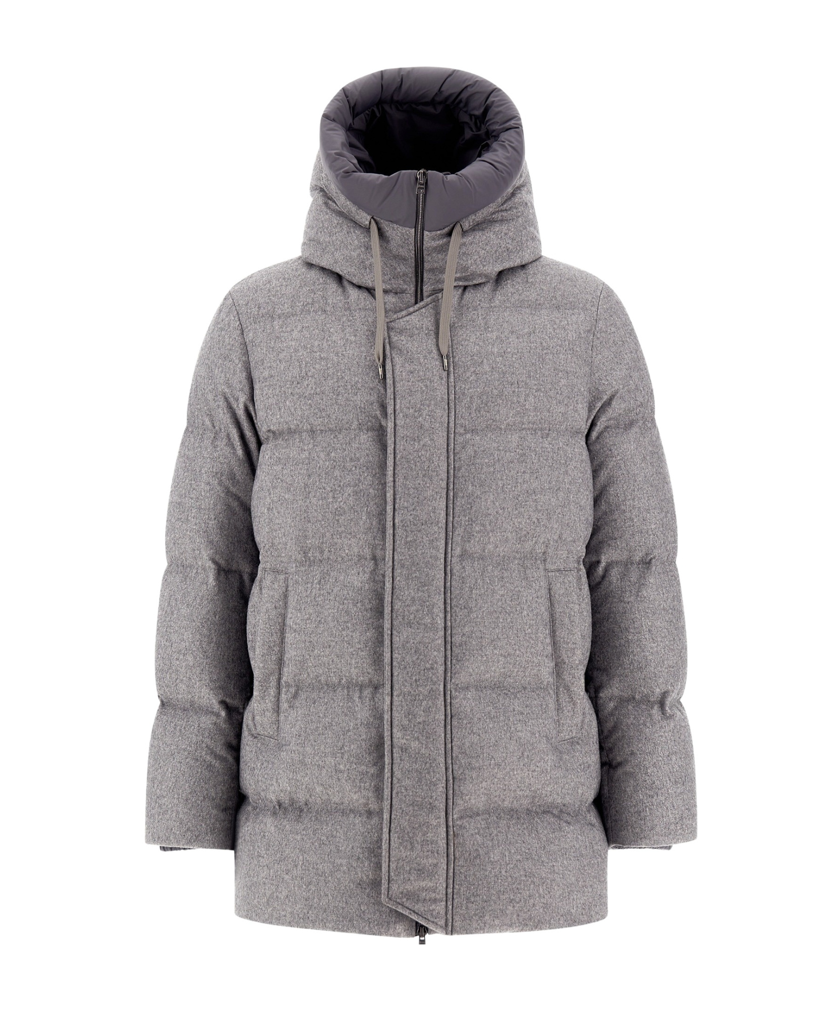 Herno Bomber Jacket In Cashmere, Silk And Ecoage In Gray