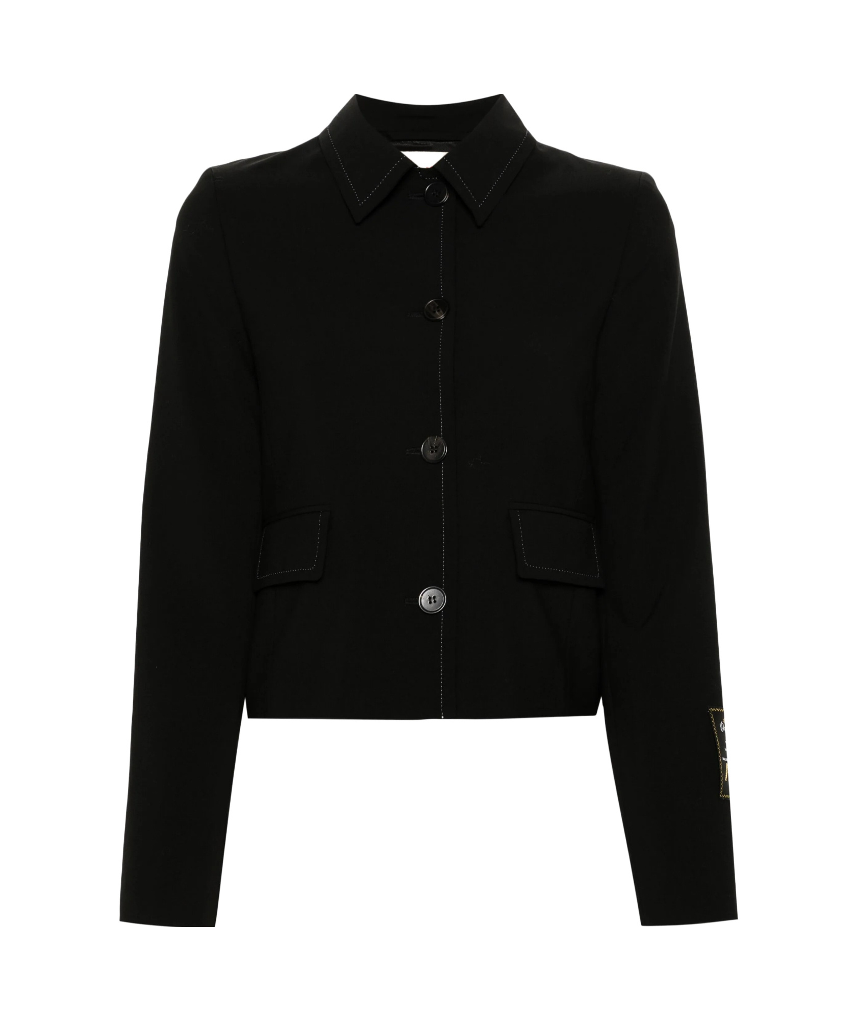 Marni Contrast-stitching Jacket In Black