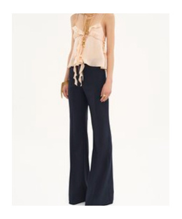 Chloé Belt Loop Wool Bell Bottoms In Black