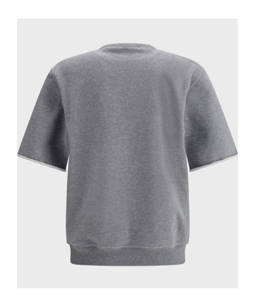 Brunello Cucinelli Versatile Short-sleeve Graphic Sweatshirt In Gray