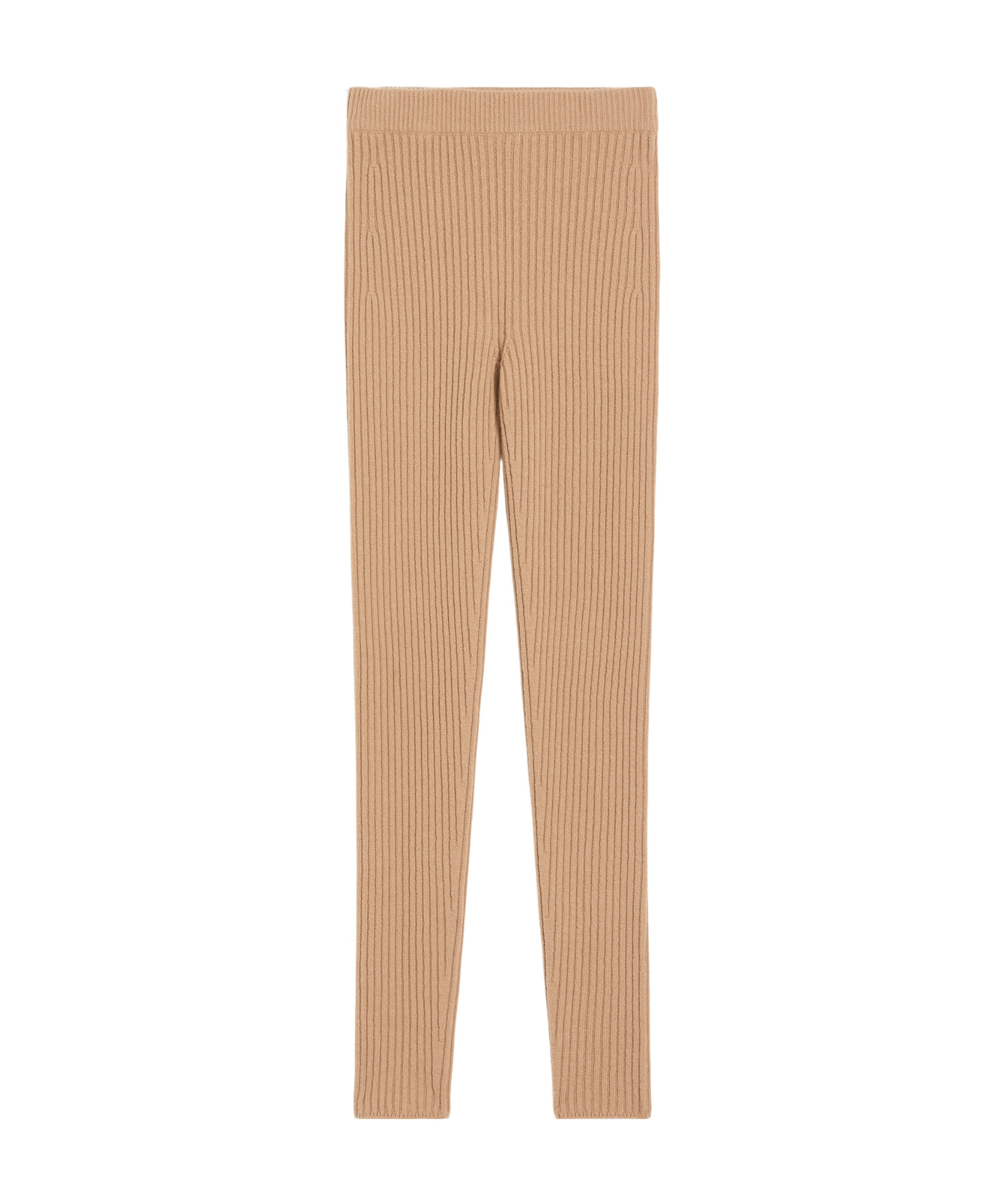 Max Mara Wool And Cashmere Knit Leggings In Brown