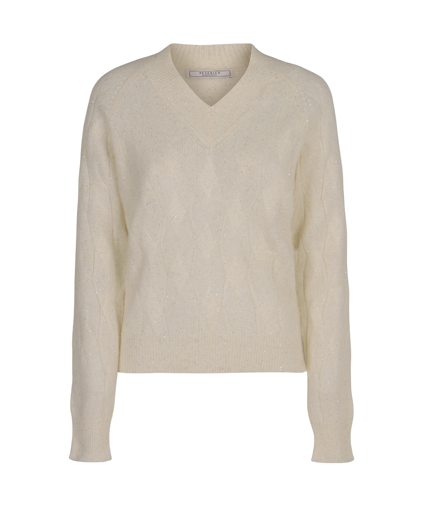 Peserico Sweater With Cable Knit Pattern In Brown