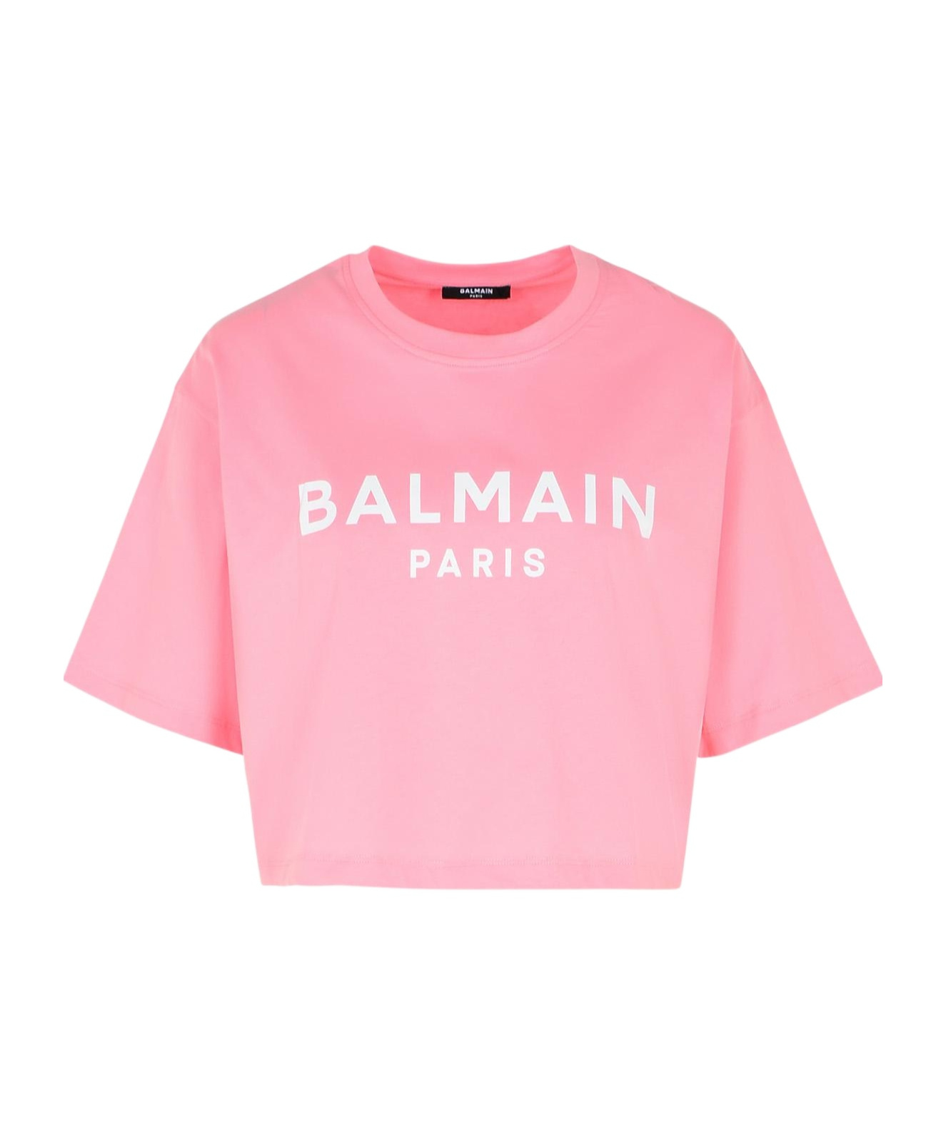 BALMAIN T-SHIRT WITH BALMAIN PARIS PRINT