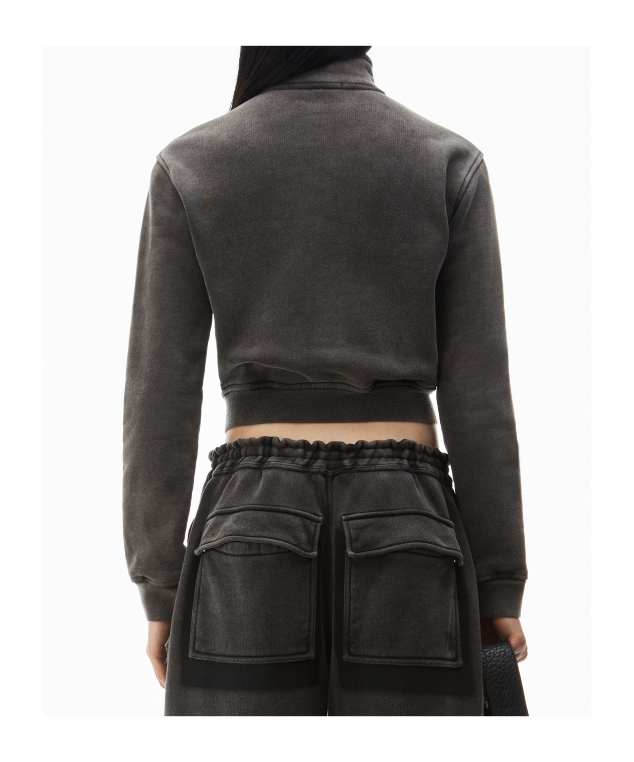 Alexander Wang Cropped Cotton Jacket In Black