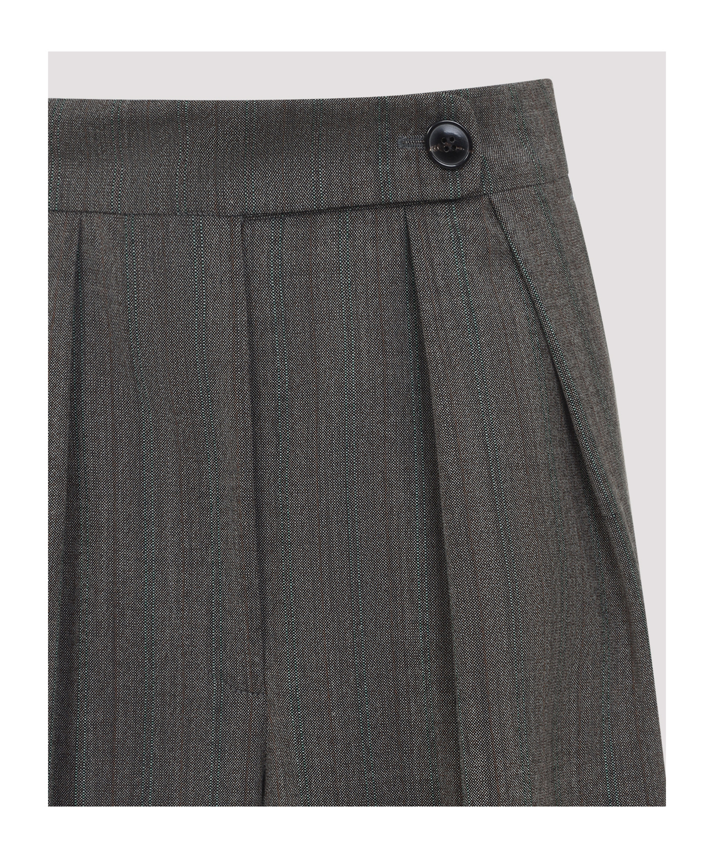 Dries Van Noten High Waist Wide Leg Trousers With Button Detail In Gray
