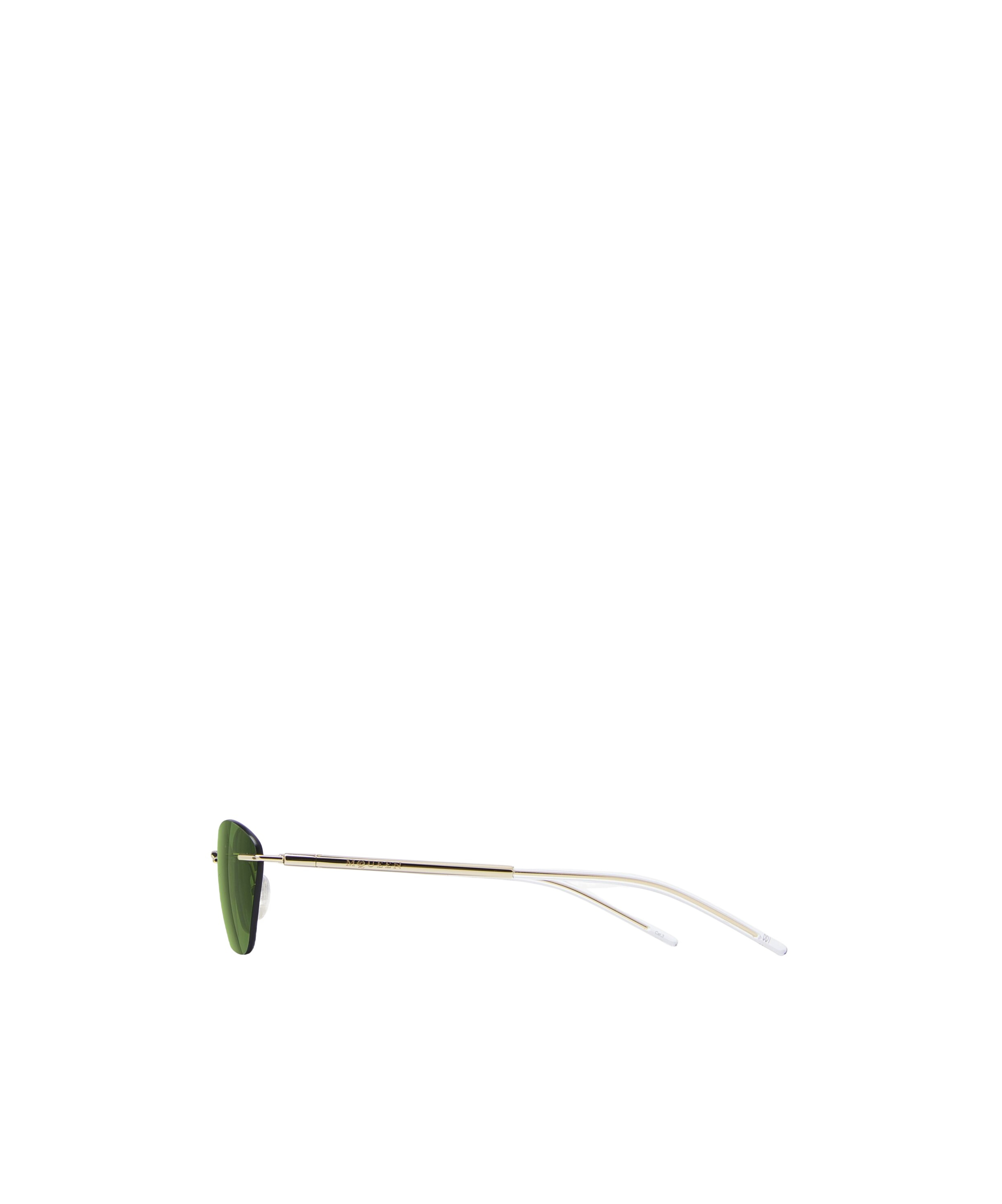 Alexander Mcqueen T-bar Slim Sunglasses In Metallic