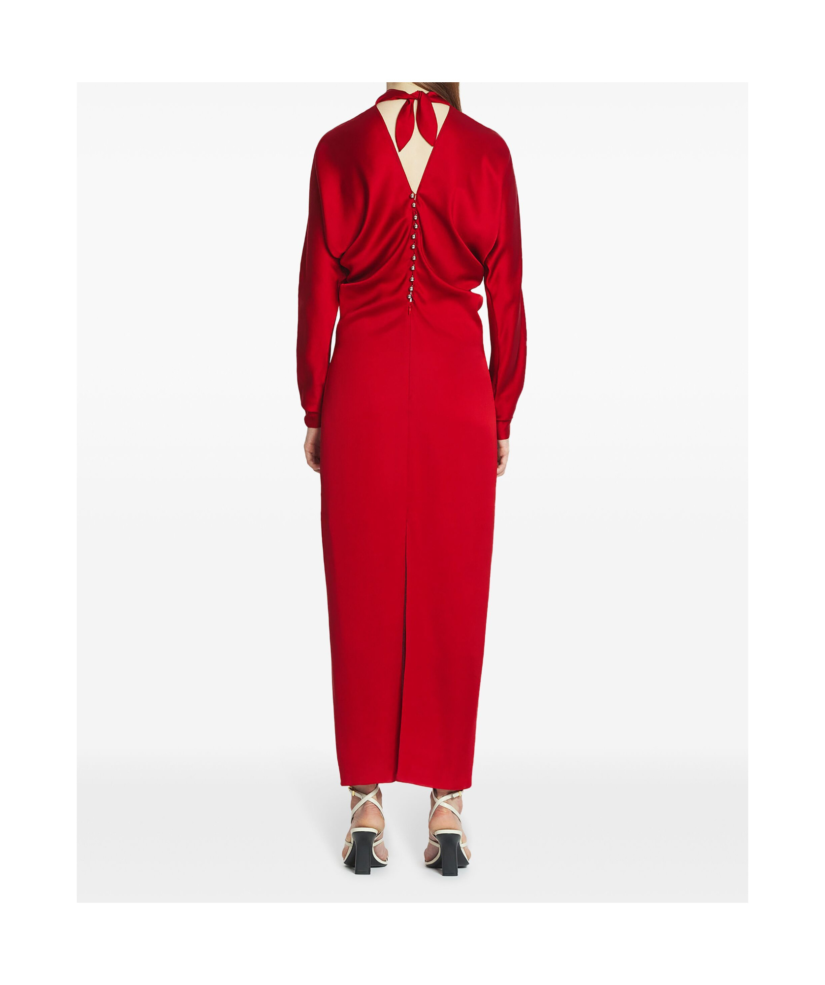 Lanvin Draped V-neck Dress In Red