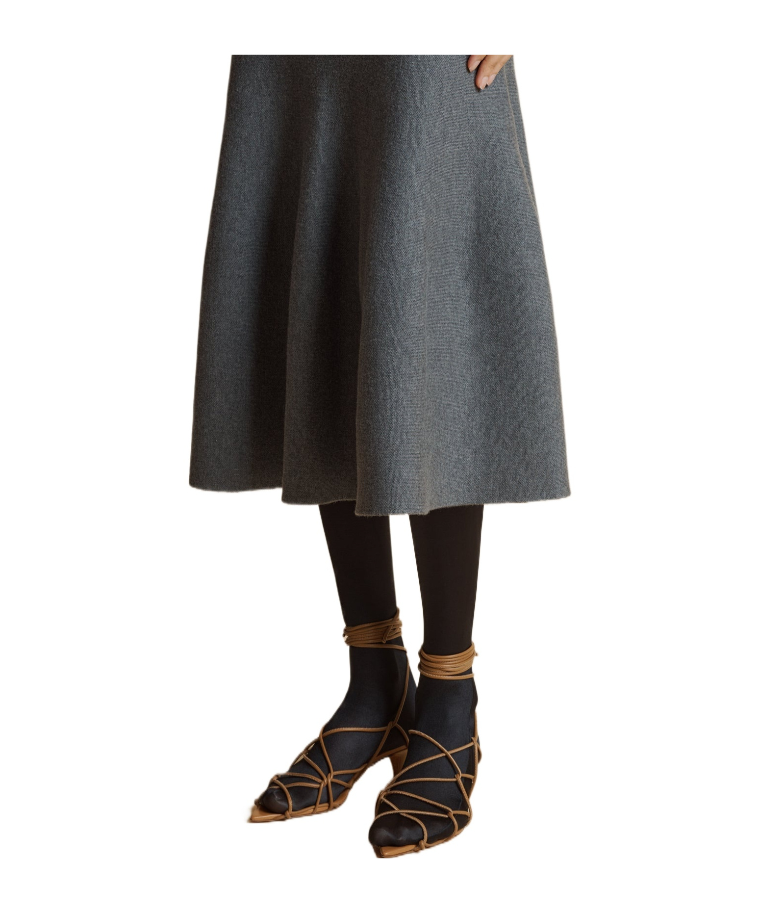 Shop Khaite Odil Midi Skirt In Black