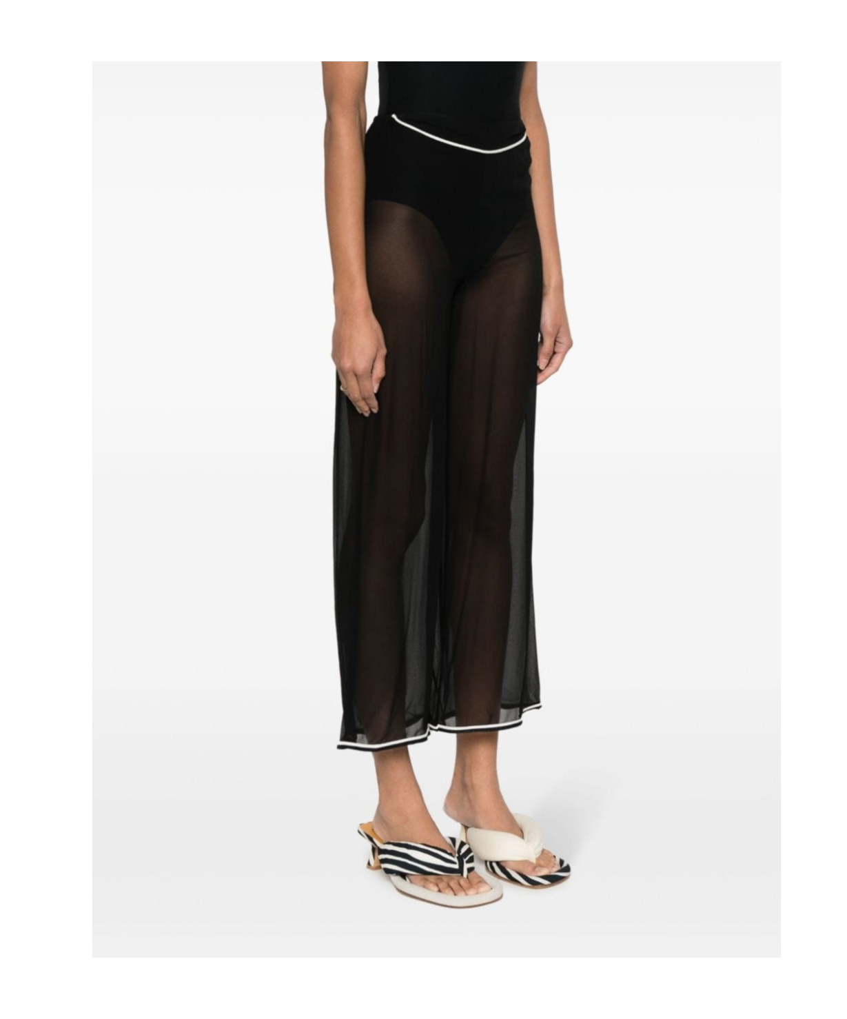Bode Transparent Casual Pants In Black