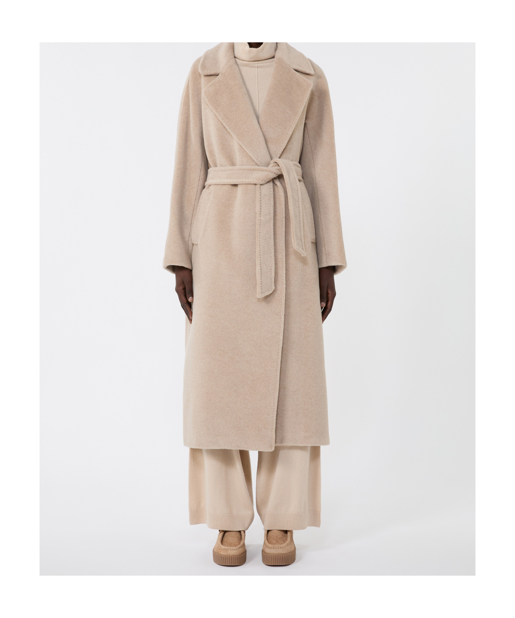 Weekend Max Mara Tempera Belted Long-sleeved Coat In Animal Print