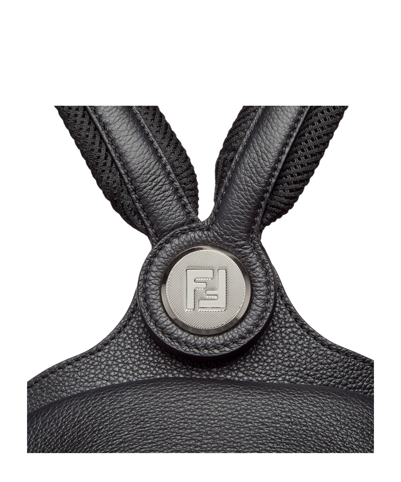 Fendi Medium Grained Leather Backpack In Black