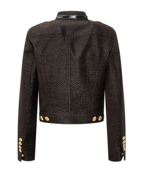 Tom Ford Tweed Cropped Jacket In Black