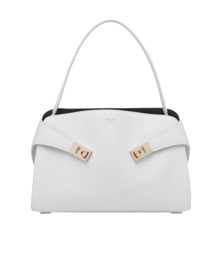 Shop Ferragamo Logo Shoulder Bag In White