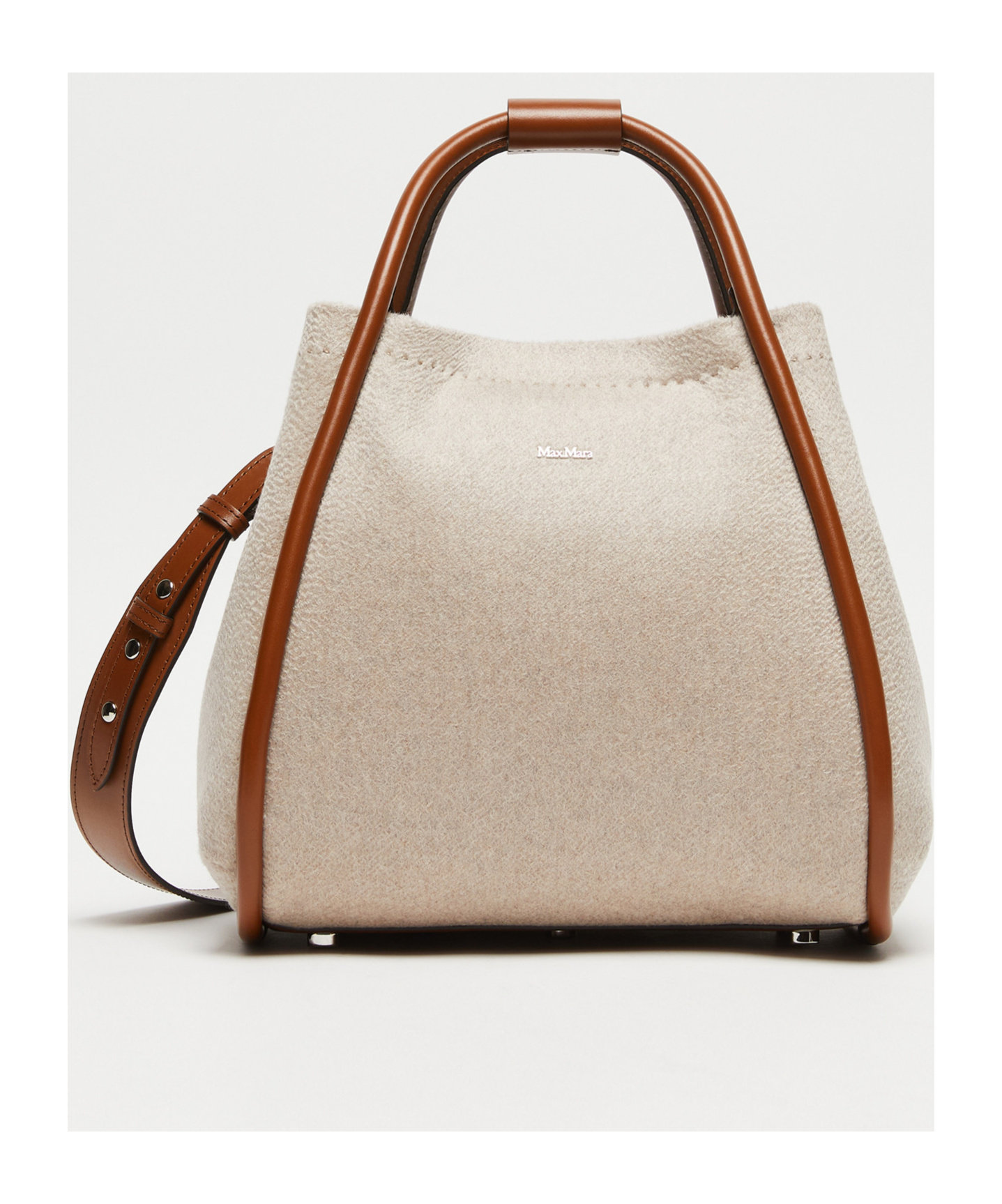 MAX MARA SMALL CASHMERE MARINE SHOULDER BAG