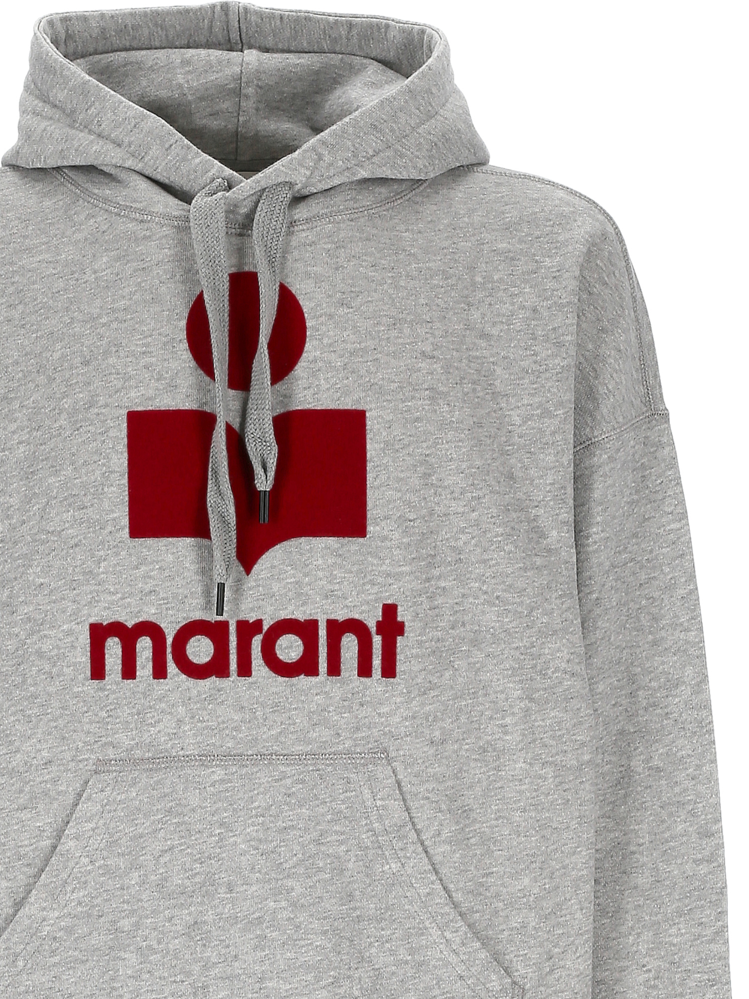 Isabel Marant Hooded Sweater Drawstring Kangaroo Pocket In Gray