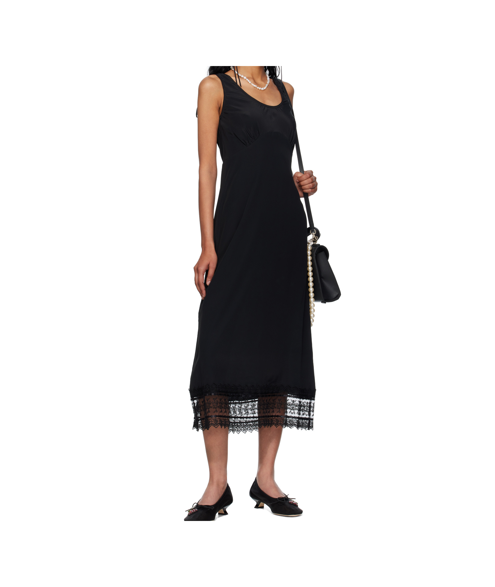 Simone Rocha Trim Slip Dress In Black