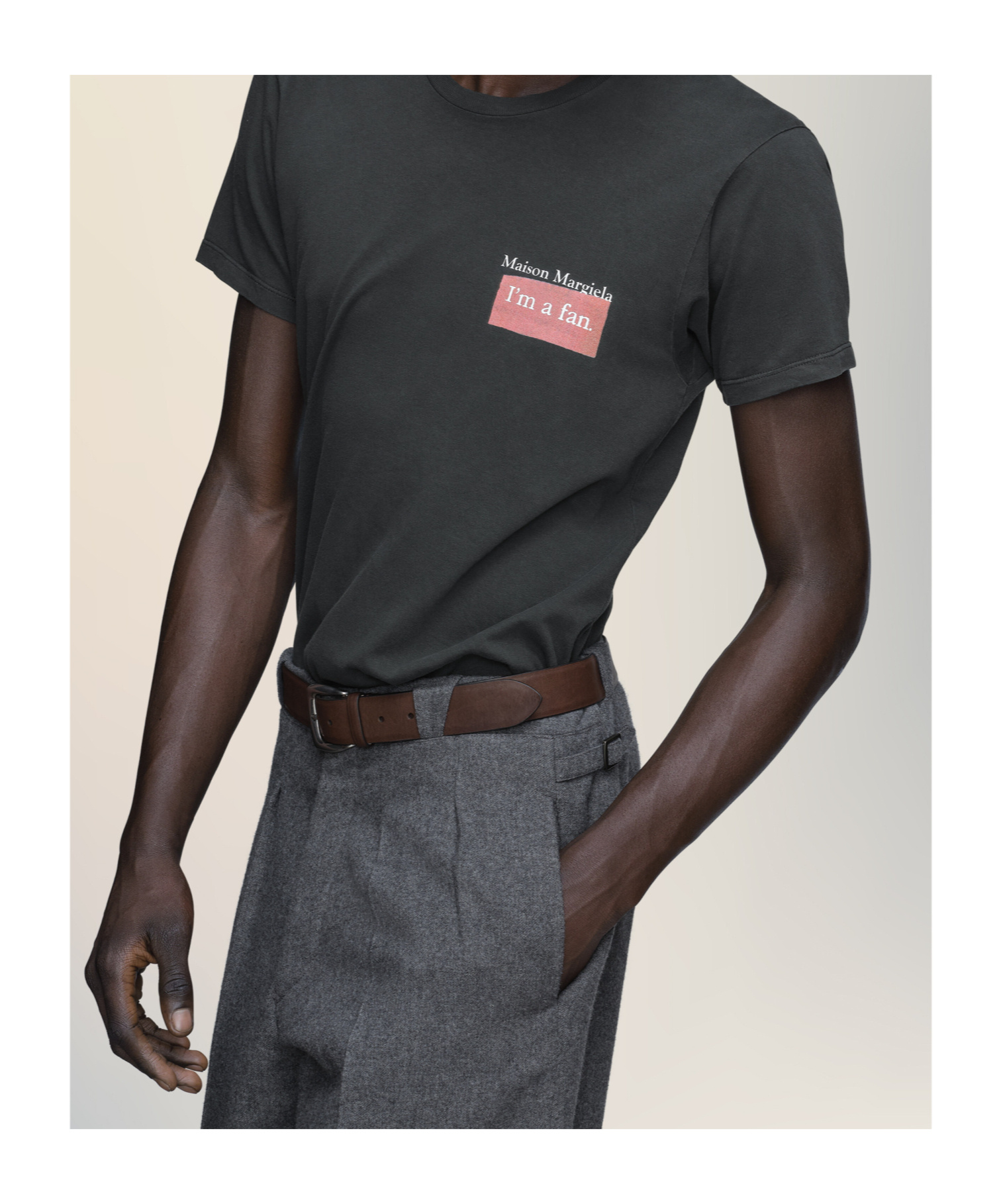 Maison Margiela Charcoal Brand-print Crewneck Cotton-jersey T-shirt In Blue