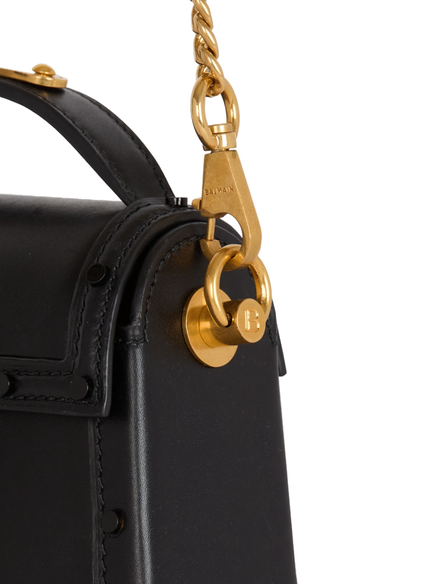 Balmain Small B-buzz Dynasty Leather Shoulder Bag In Black
