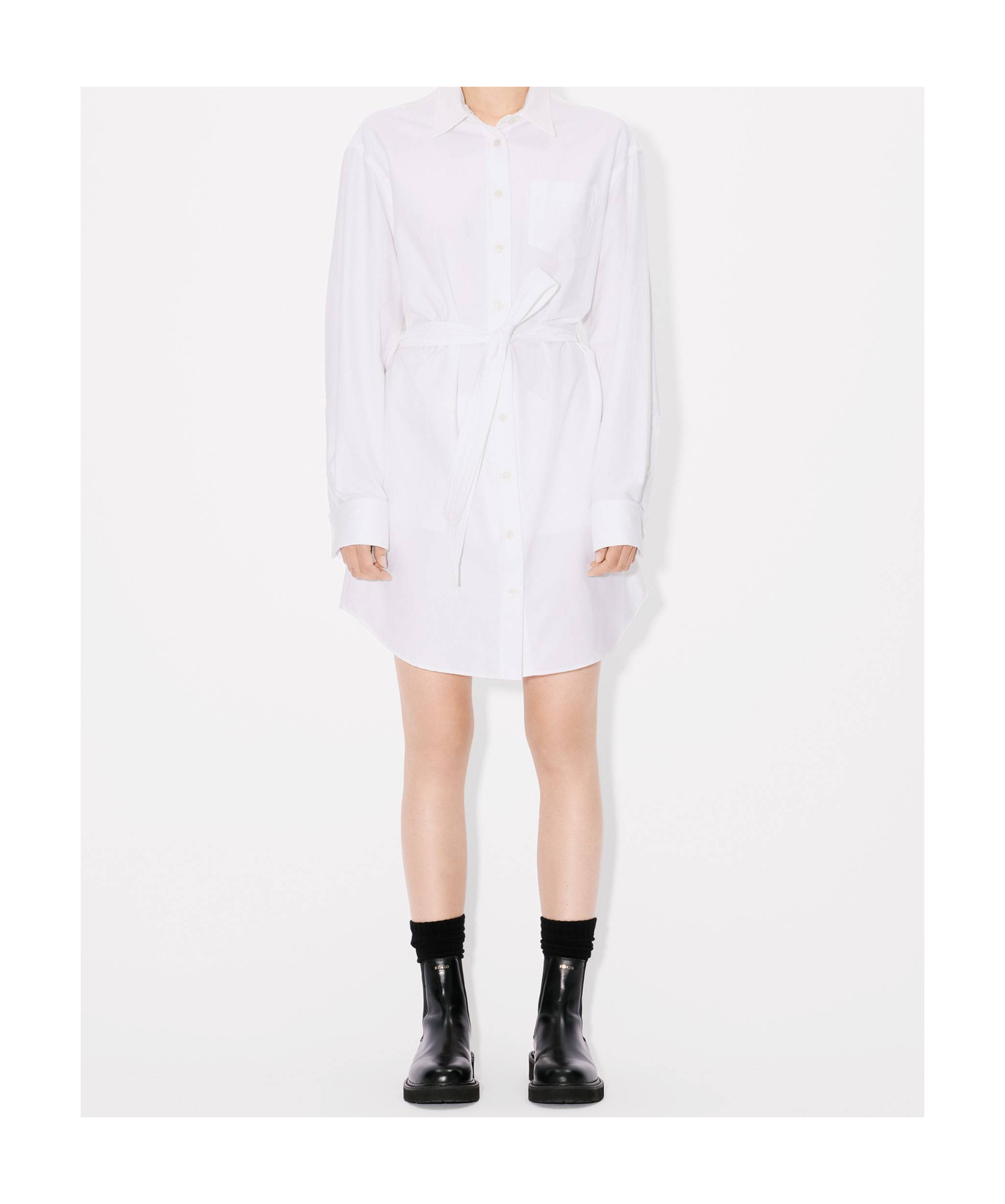 Kenzo Long-sleeved Shirt Skirt In White