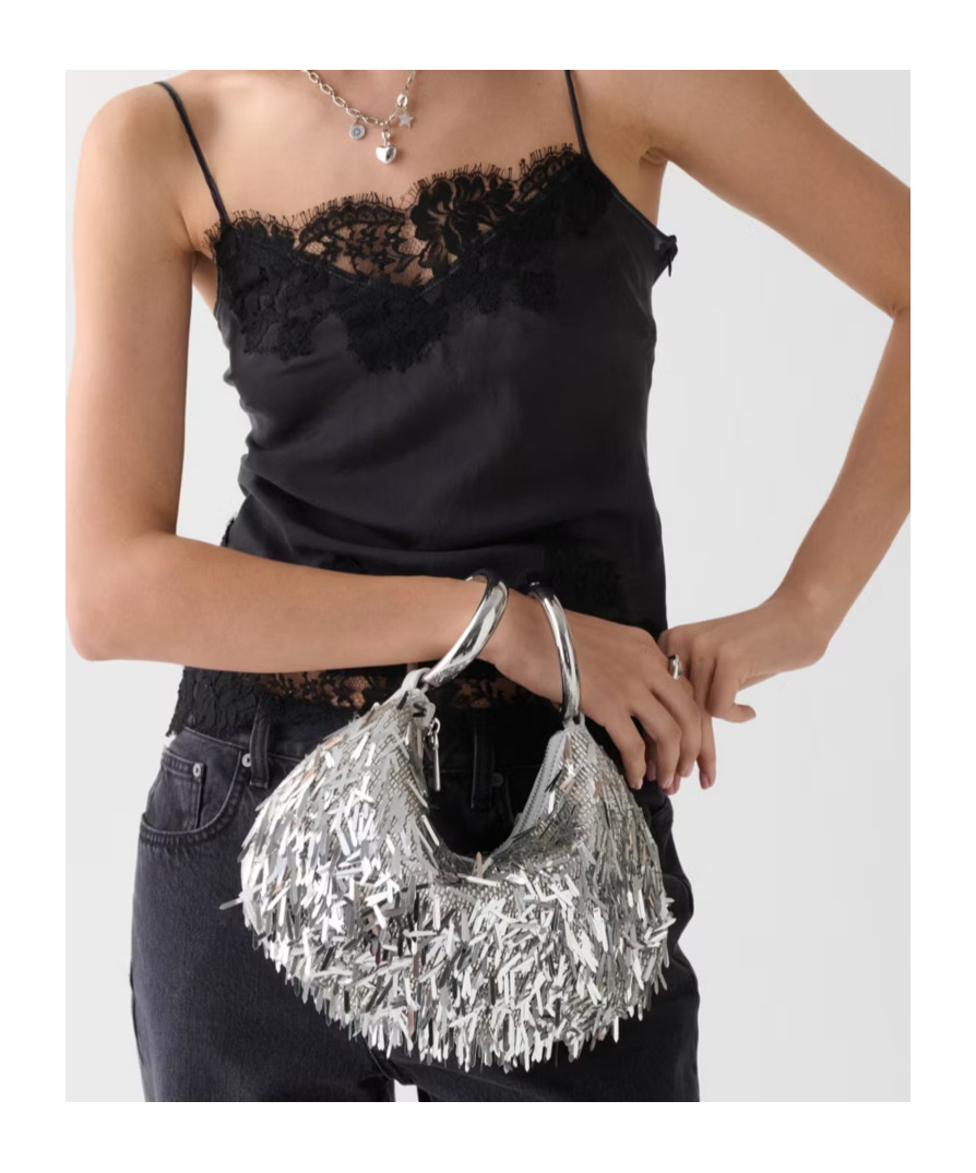 Kate Spade The Embellished Bangle Bag In Silver