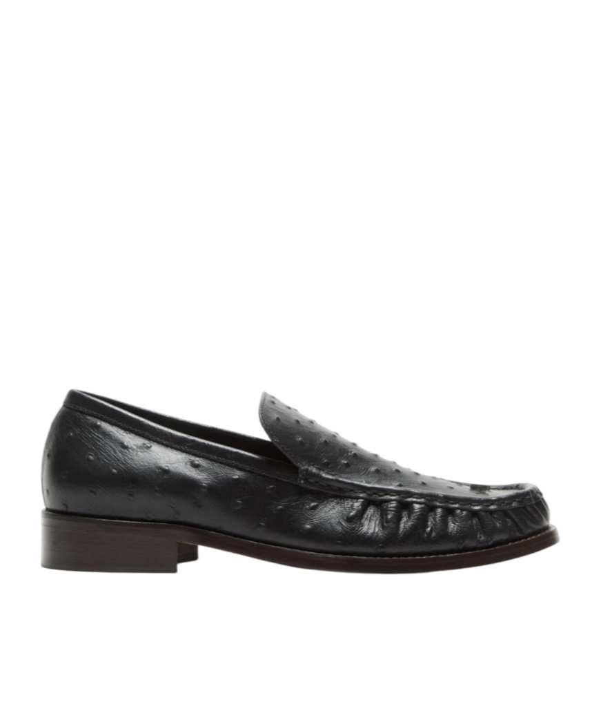 Acne Studios Embossed-detail Leather Loafers In Black