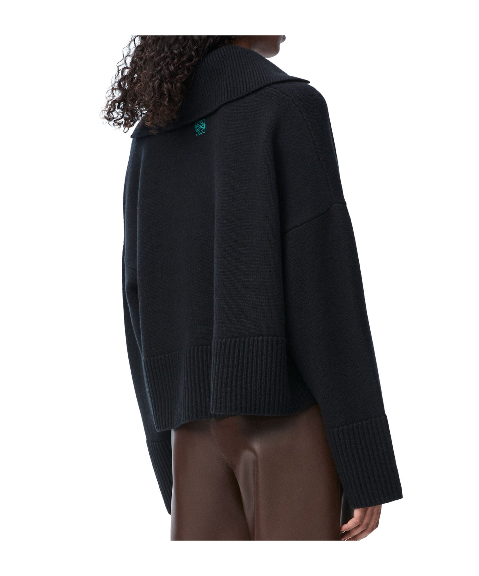 Loewe V-neck Long-sleeved Sweater In Black