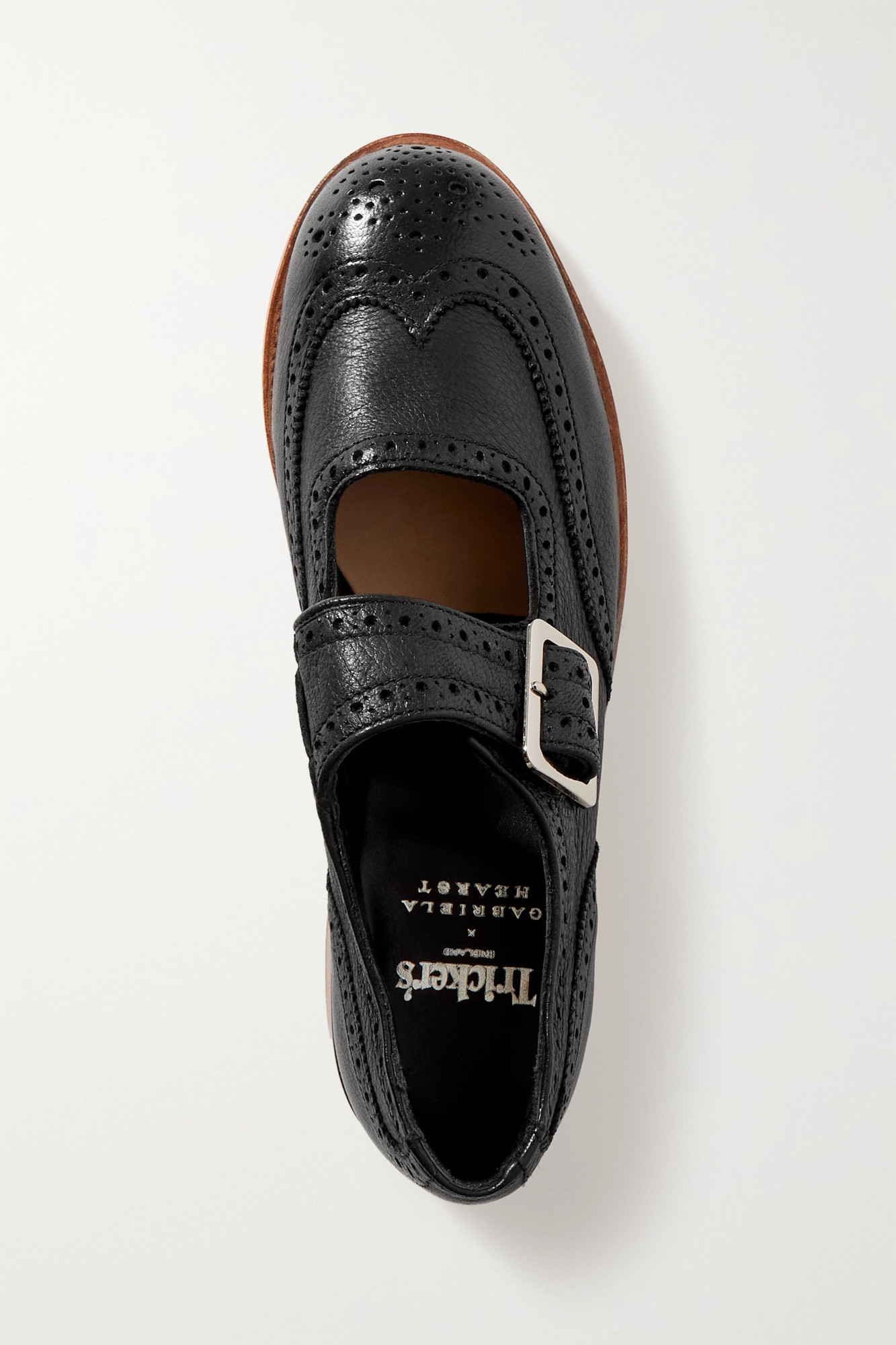 Gabriela Hearst X Tricker's Round Toe Mary Jane Shoes In Black