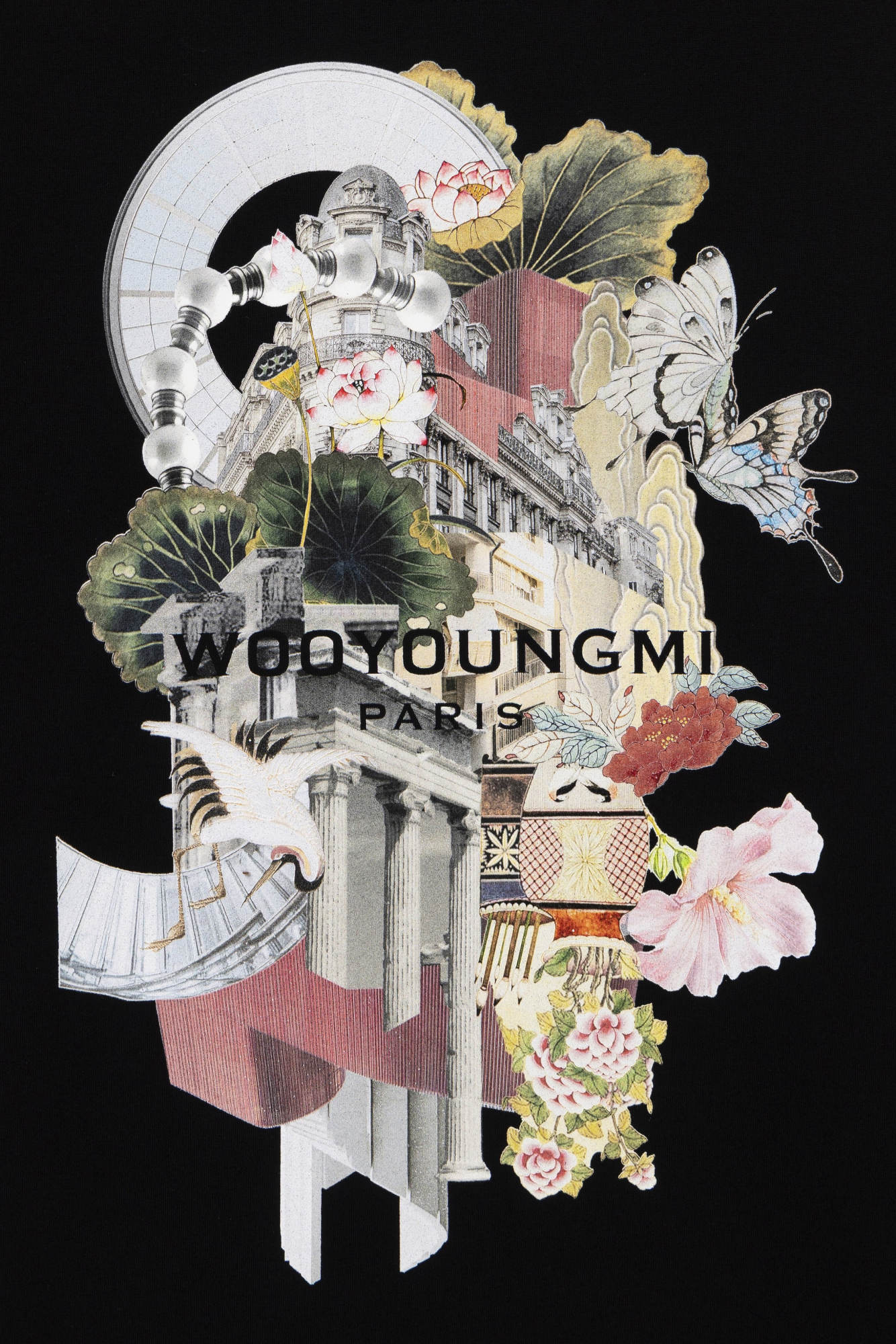 Wooyoungmi T-shirt With Floral Pattern On The Back In Black