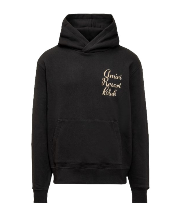Amiri Resort Club Letter-printed Hooded Hooded Hoodie In Black
