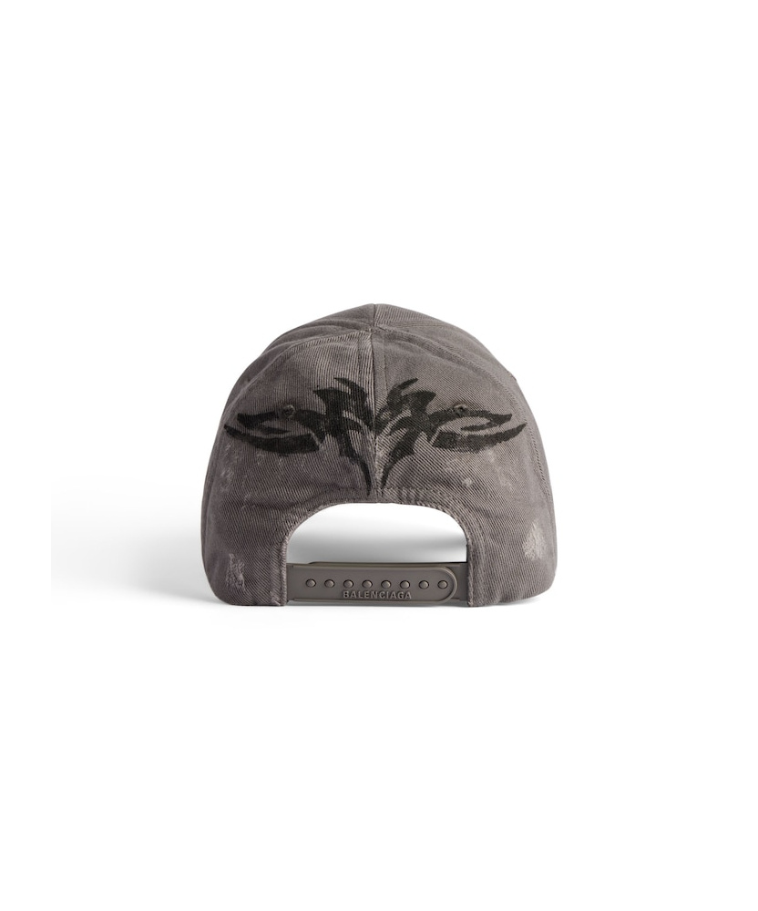 Balenciaga Patch Sunshade Hat In Gray