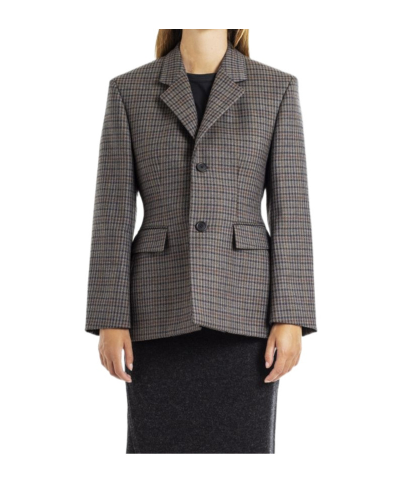 Balenciaga Checked Casual Jacket In Black