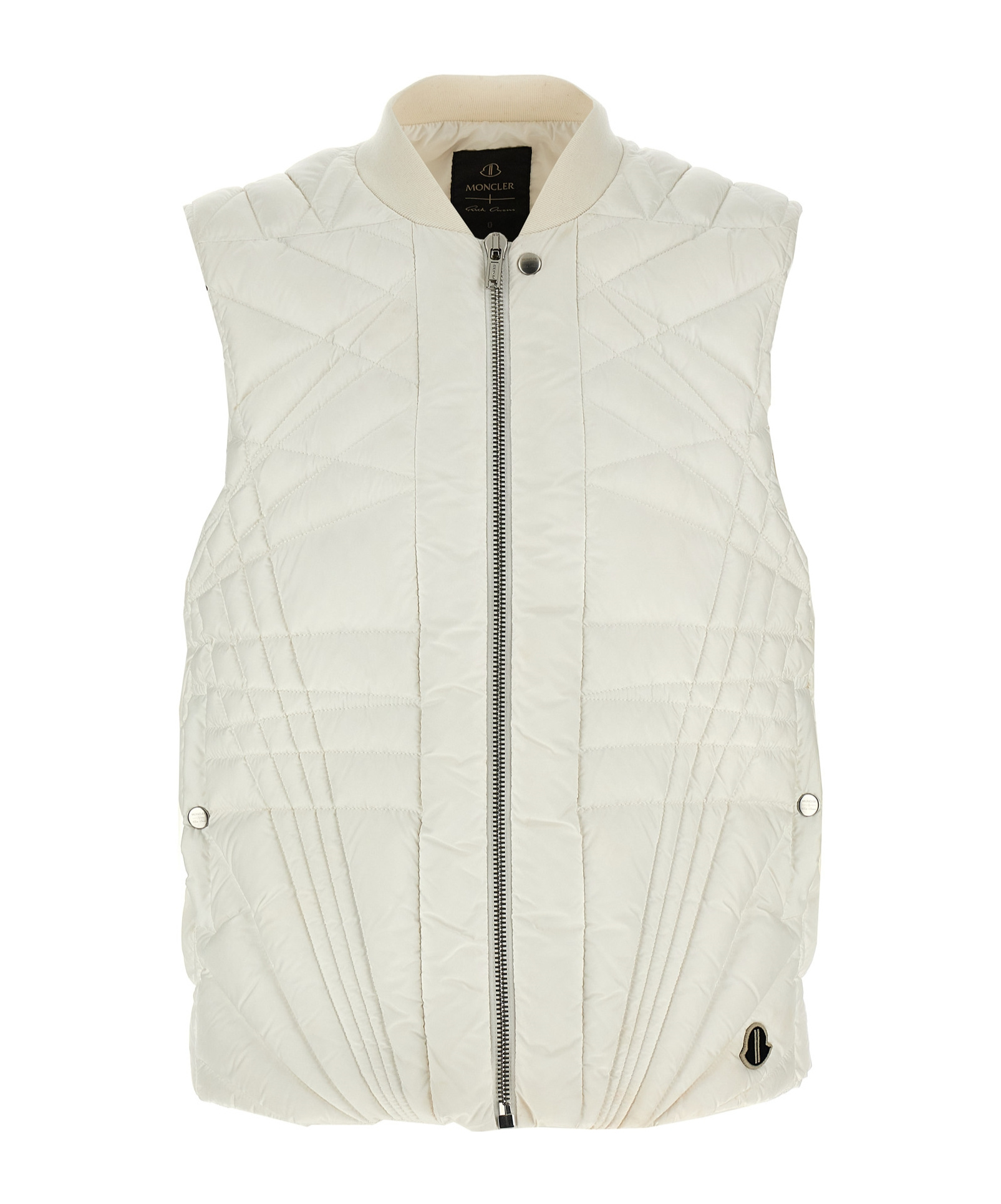 Moncler X Rick Owens Zippered Down Vest In White