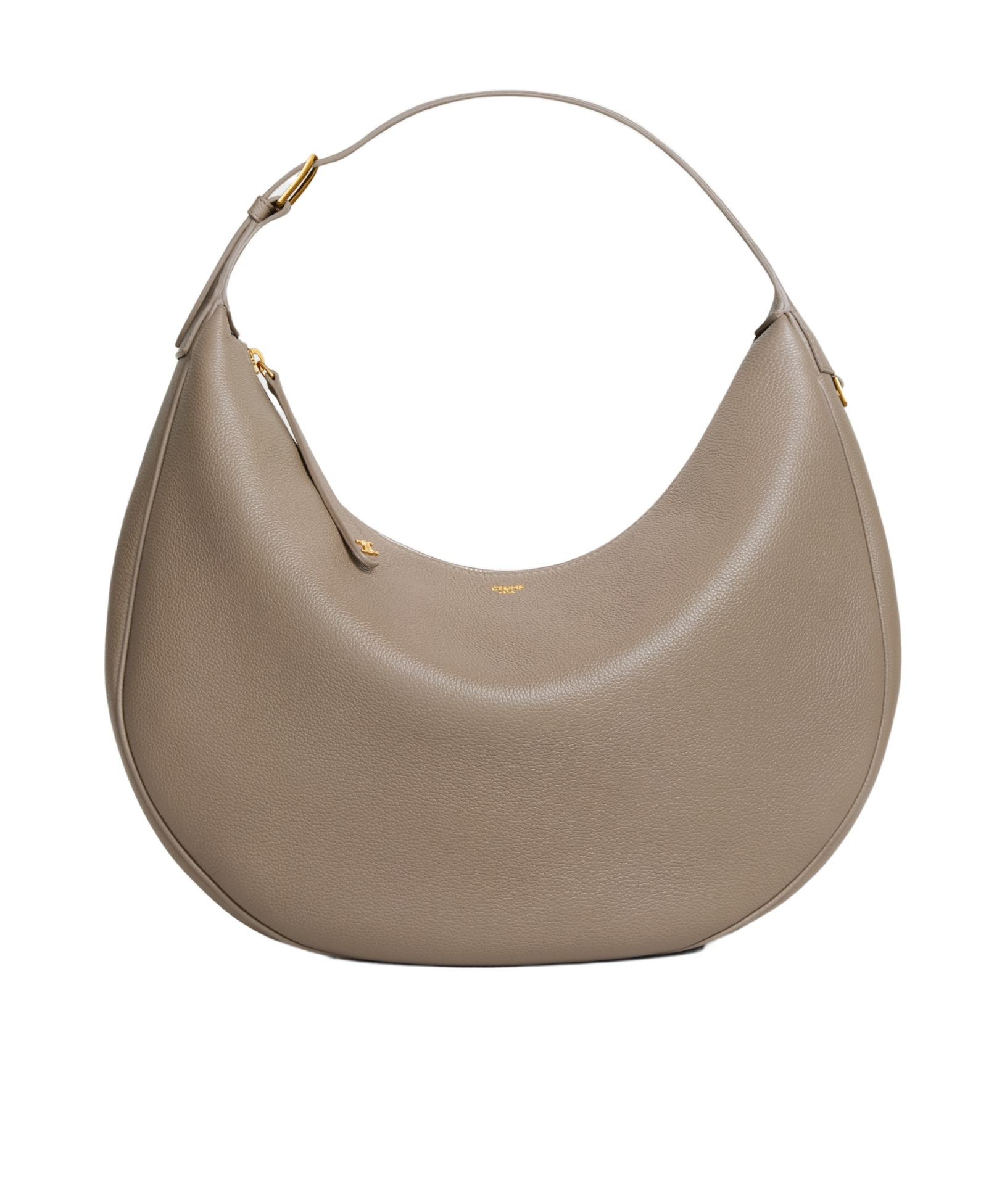 Celine Large  Lulu In Grained Calfskin In Brown