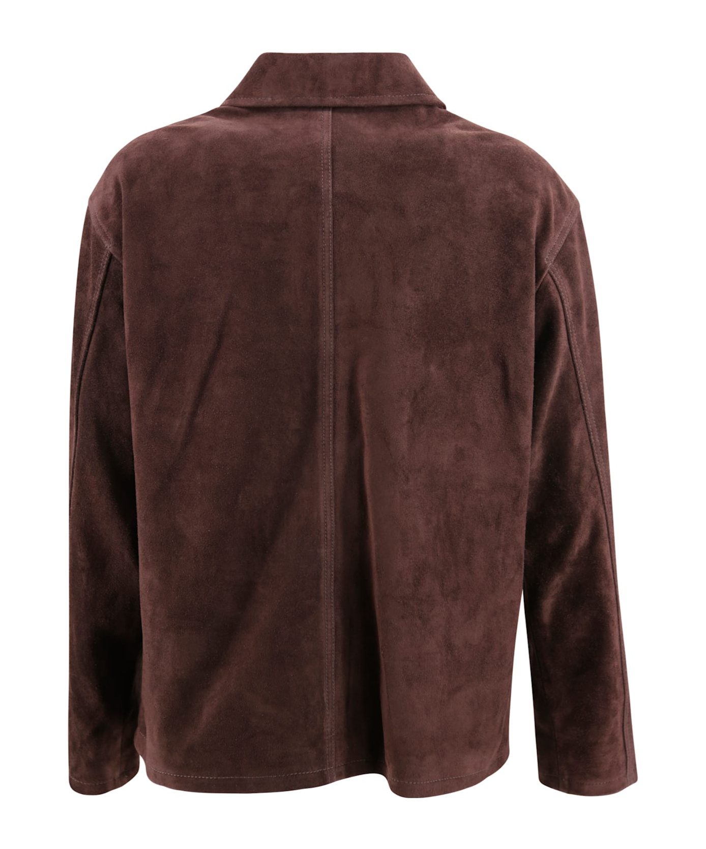 Arma Gold-button Flap-pocket Jacket In Brown