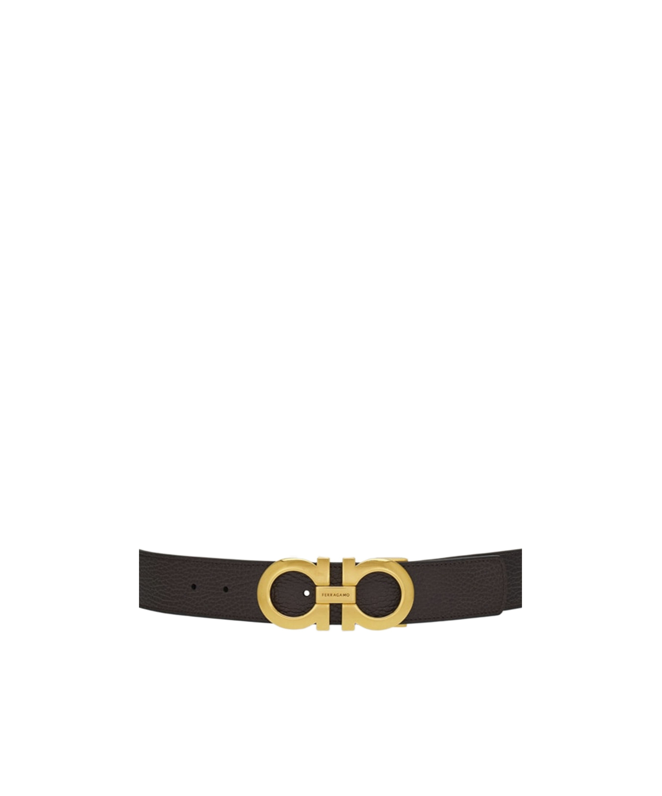 Ferragamo Dark Brown Gancini Buckle Belt