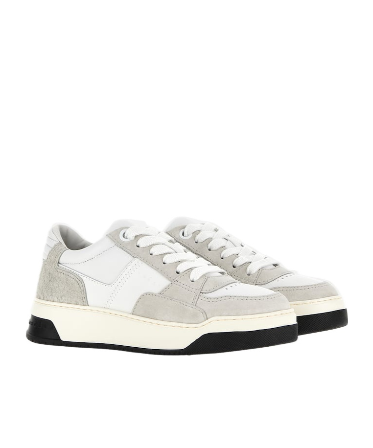 Hogan Chamallow Suede And Nappa Two-tone Sneakers In White