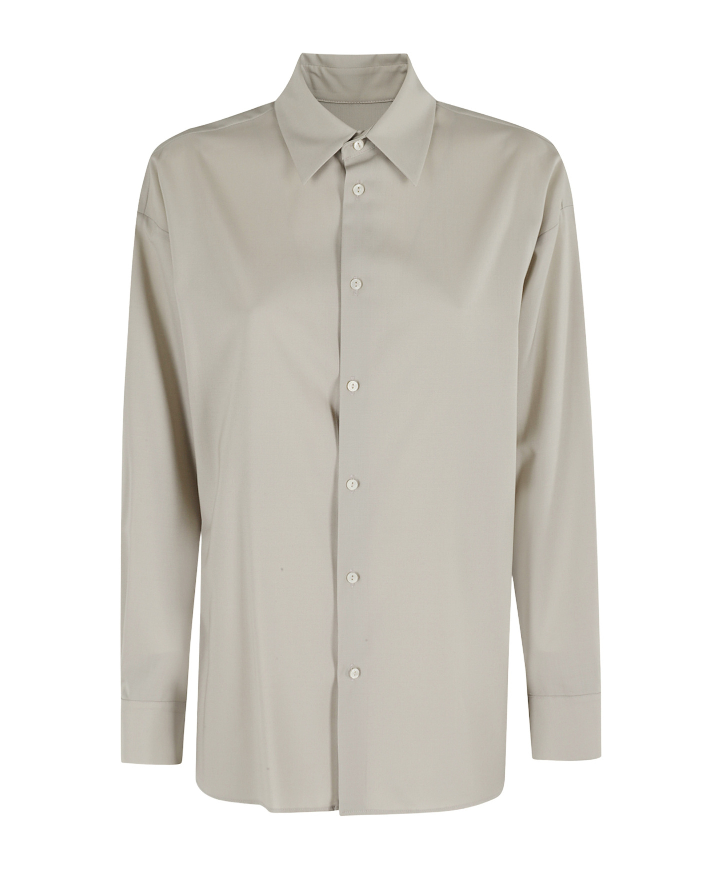 Dondup Sage Long-sleeved Shirt With Classic Collar In Gray