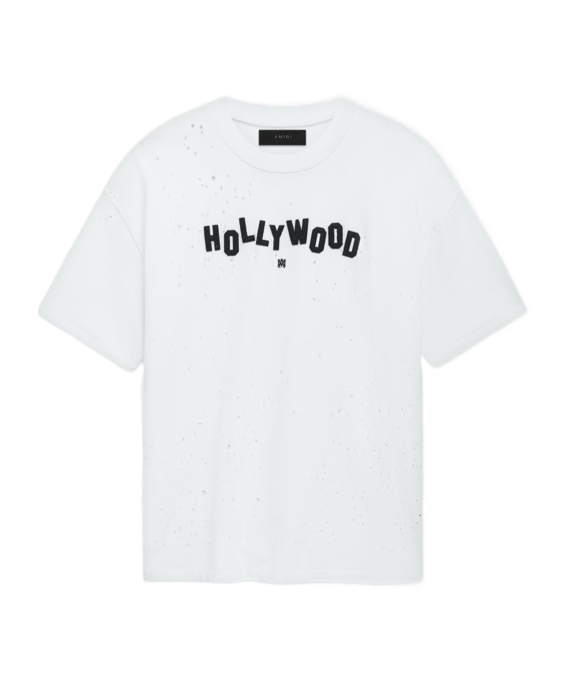 Amiri Hollywood Shotgun Distressed T-shirt In White