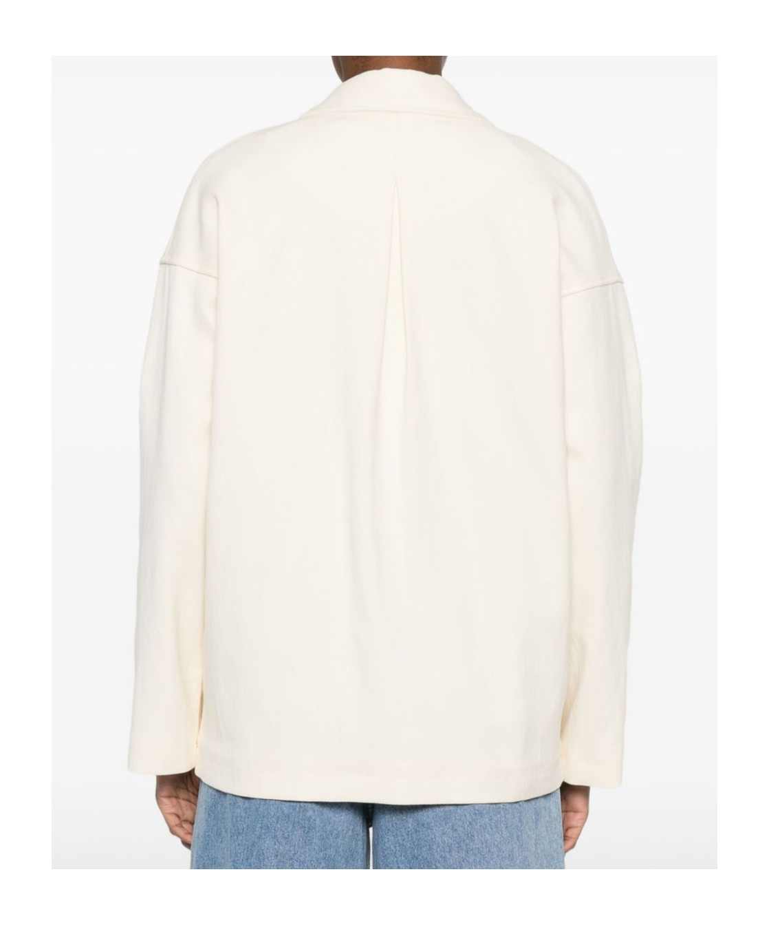 Forte Forte Double-breasted Tailored Jacket Featuring Flap Pockets In Neutral
