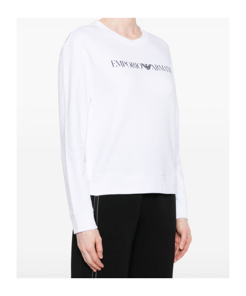 Emporio Armani Long-sleeved Sweatshirt In White